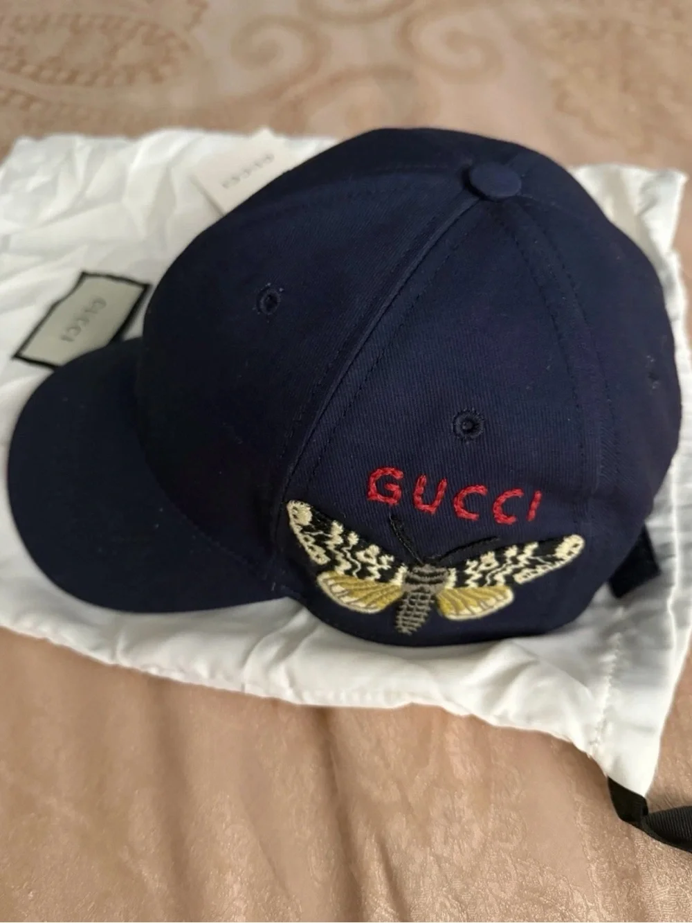 Gucci Unisex Baseball Cap Hat Patch Embroidered Butterfly And Red Logo
